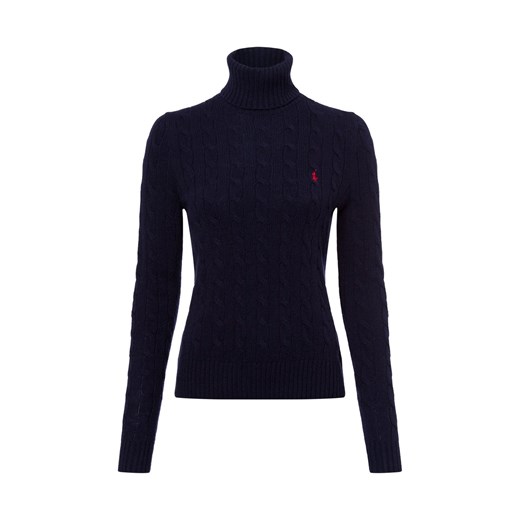 Polo Ralph Lauren Wełniany sweter damski z zawartością kaszmiru Kobiety Kaszmir granatowy jednolity ze sklepu vangraaf w kategorii Swetry damskie - zdjęcie 177788532