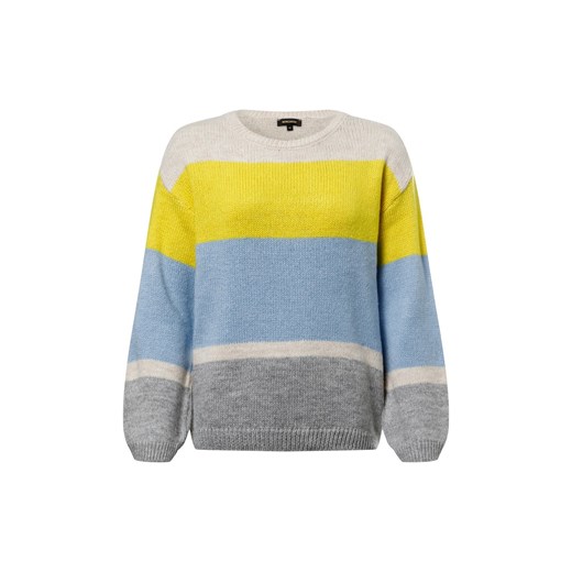 More & More Sweter damski z dzianiny Kobiety Sztuczne włókno beżowy w paski ze sklepu vangraaf w kategorii Swetry damskie - zdjęcie 177788552