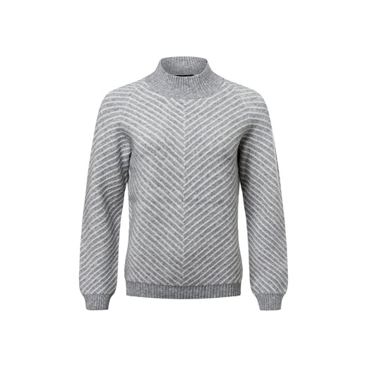 More & More Sweter damski z dzianiny Kobiety Sztuczne włókno jasny szary w paski ze sklepu vangraaf w kategorii Swetry damskie - zdjęcie 177788554