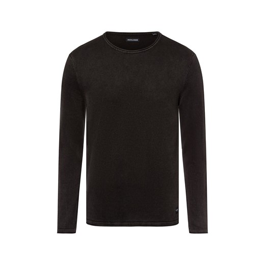 Jack & Jones Męski sweter z dzianiny - JJEleo Mężczyźni Bawełna antracytowy jednolity ze sklepu vangraaf w kategorii Swetry męskie - zdjęcie 177788612