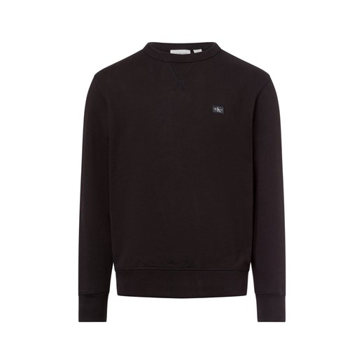 Calvin Klein Jeans Bluza męska Mężczyźni Bawełna czarny jednolity ze sklepu vangraaf w kategorii Bluzy męskie - zdjęcie 177788680