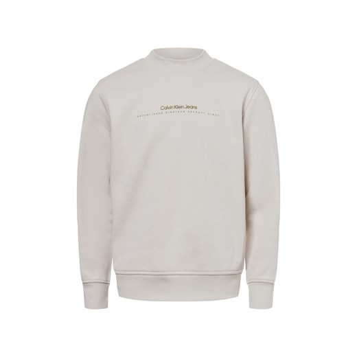 Calvin Klein Jeans Bluza męska Mężczyźni Bawełna beżowy jednolity ze sklepu vangraaf w kategorii Bluzy męskie - zdjęcie 177788682