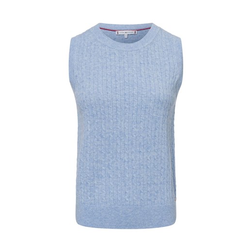 Tommy Hilfiger Sweter damski z zawartością wełny - MMTalli Kobiety Wełna jasnoniebieski jednolity ze sklepu vangraaf w kategorii Kamizelki damskie - zdjęcie 177788762