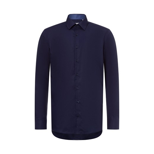 Eterna Slim Fit Męska koszula biznesowa Mężczyźni Slim Fit Bawełna granatowy jednolity ze sklepu vangraaf w kategorii Koszule męskie - zdjęcie 177788794