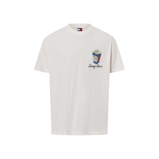Tommy Jeans Koszulka męska - Nowość Mężczyźni Bawełna écru nadruk ze sklepu vangraaf w kategorii T-shirty męskie - zdjęcie 177788801