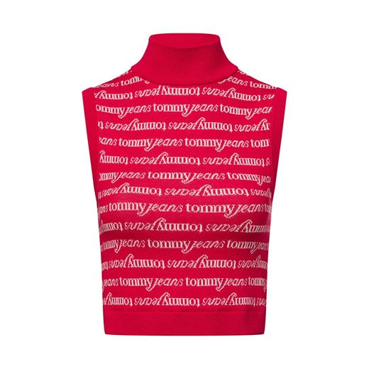 Tommy Jeans Sweter damski Kobiety Bawełna czerwony wzorzysty ze sklepu vangraaf w kategorii Kamizelki damskie - zdjęcie 177788832
