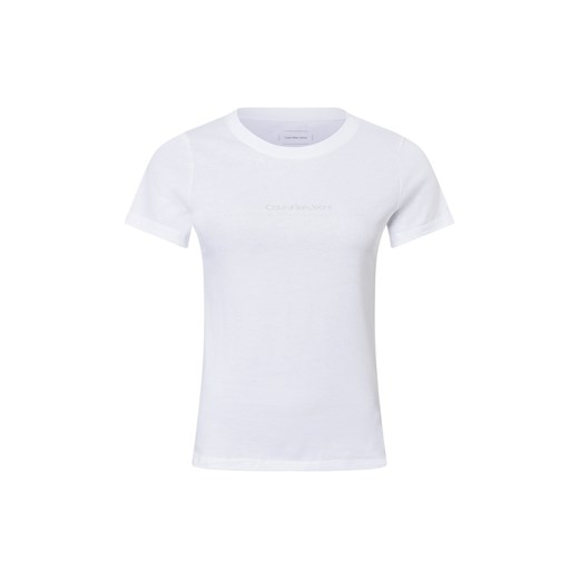 Calvin Klein Jeans Koszulka damska Kobiety Bawełna biały jednolity ze sklepu vangraaf w kategorii Bluzki damskie - zdjęcie 177788860