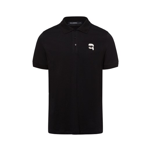 KARL LAGERFELD Męska koszulka polo Mężczyźni Bawełna czarny jednolity ze sklepu vangraaf w kategorii T-shirty męskie - zdjęcie 177789183