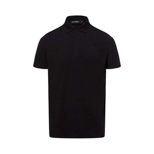 KARL LAGERFELD Męska koszulka polo Mężczyźni Bawełna czarny jednolity ze sklepu vangraaf w kategorii T-shirty męskie - zdjęcie 177789184