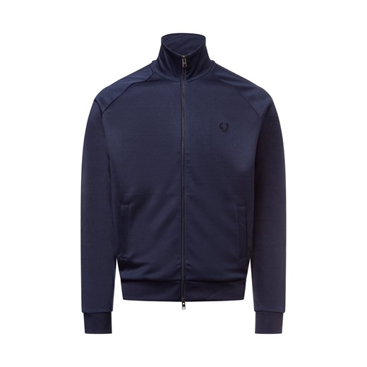 Fred Perry Bluza męska Mężczyźni Sztuczne włókno granatowy jednolity ze sklepu vangraaf w kategorii Bluzy męskie - zdjęcie 177789291