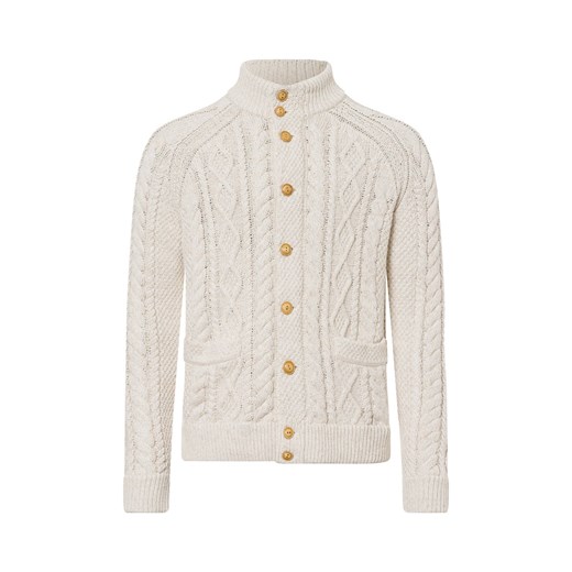 Polo Ralph Lauren Męski kardigan Mężczyźni Bawełna écru jednolity ze sklepu vangraaf w kategorii Swetry męskie - zdjęcie 177789320