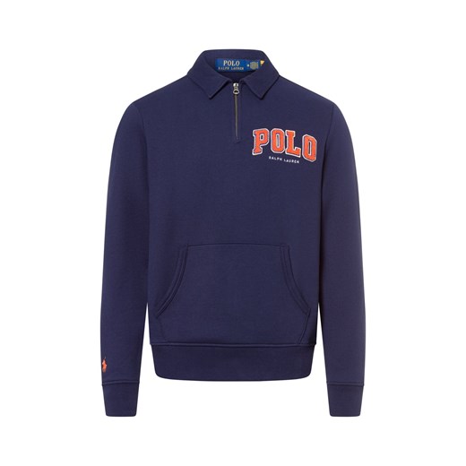 Polo Ralph Lauren Bluza męska Mężczyźni Bawełna granatowy jednolity ze sklepu vangraaf w kategorii Bluzy męskie - zdjęcie 177789331