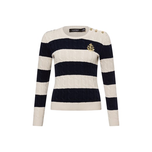 Lauren Ralph Lauren Sweter damski z dzianiny Kobiety Bawełna granatowy w paski ze sklepu vangraaf w kategorii Swetry damskie - zdjęcie 177789404