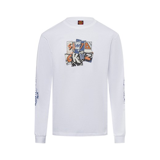 Santa Cruz Męska koszula z długim rękawem Mężczyźni Bawełna biały wzorzysty ze sklepu vangraaf w kategorii T-shirty męskie - zdjęcie 177789453