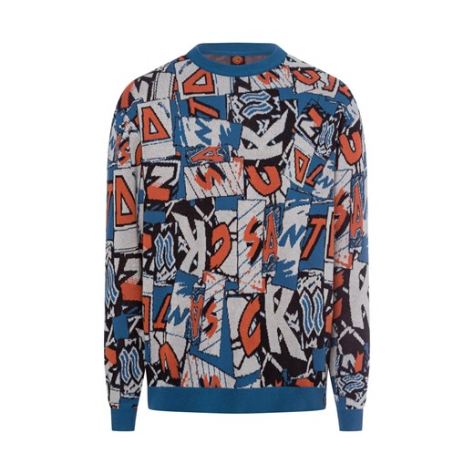 Santa Cruz Męski sweter z dzianiny Mężczyźni Bawełna szary wzorzysty ze sklepu vangraaf w kategorii Swetry męskie - zdjęcie 177789454