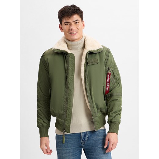 Alpha Industries Kurtka męska Mężczyźni Sztuczne włókno oliwkowy jednolity ze sklepu vangraaf w kategorii Bluzy męskie - zdjęcie 177789560