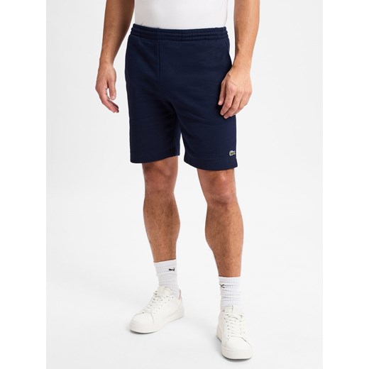 Lacoste Spodenki dresowe Mężczyźni Bawełna granatowy jednolity ze sklepu vangraaf w kategorii Spodenki męskie - zdjęcie 177789573