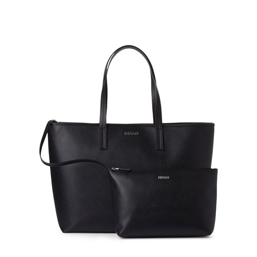 HUGO Damska torba shopper Kobiety czarny jednolity ze sklepu vangraaf w kategorii Torby Shopper bag - zdjęcie 177789583