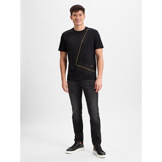 BOSS Green Koszulka męska - Tee 7 Mężczyźni Bawełna czarny jednolity ze sklepu vangraaf w kategorii T-shirty męskie - zdjęcie 177789803