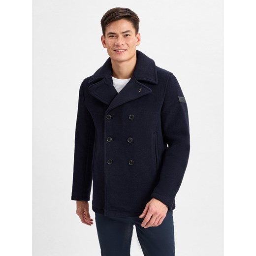 Scotch & Soda Kabanosy Mężczyźni Sztuczne włókno granatowy jednolity ze sklepu vangraaf w kategorii Płaszcze męskie - zdjęcie 177789810
