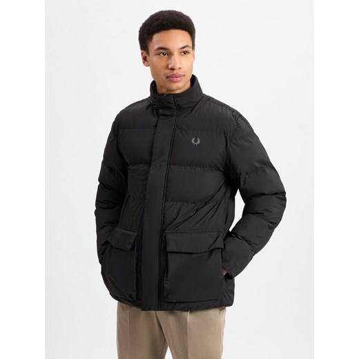Fred Perry Pikowana kurtka męska Mężczyźni czarny jednolity ze sklepu vangraaf w kategorii Kurtki męskie - zdjęcie 177789931