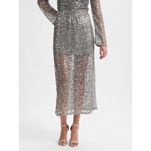 Noisy May Spódnica damska - NMPaila Kobiety srebrny jednolity ze sklepu vangraaf w kategorii Spódnice - zdjęcie 177790144