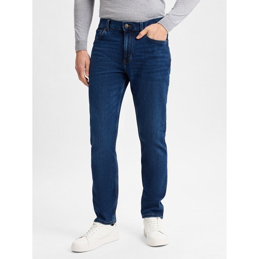 Tommy Hilfiger Dżinsy - Denton Mężczyźni Bawełna dark stone jednolity ze sklepu vangraaf w kategorii Jeansy męskie - zdjęcie 177790213