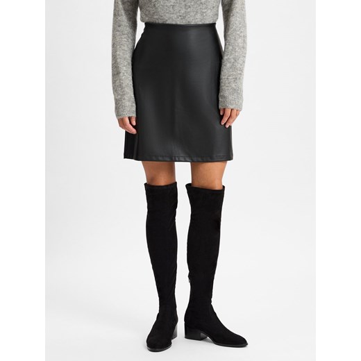 s.Oliver Spódnica damska Kobiety Sztuczna skóra czarny jednolity ze sklepu vangraaf w kategorii Spódnice - zdjęcie 177790301