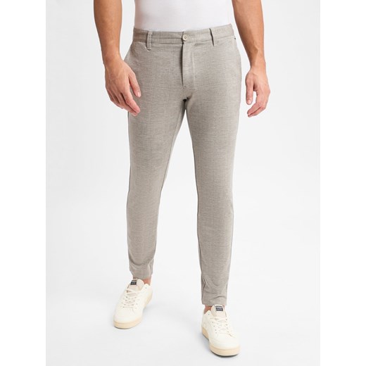 Only&Sons Spodnie - ONSMark Mężczyźni Sztuczne włókno beżowy w kratkę ze sklepu vangraaf w kategorii Spodnie męskie - zdjęcie 177790533