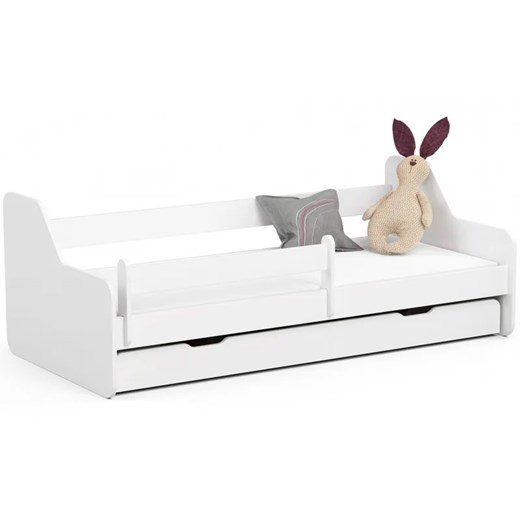 Białe łóżko dziecięce z barierką i szufladą - Milagros 4X 80x180 Elior One Size Edinos.pl