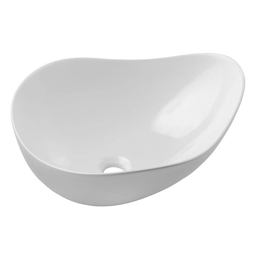 Biała umywalka ceramiczna o nieregularnym kształcie - Vitreso Elior One Size Edinos.pl