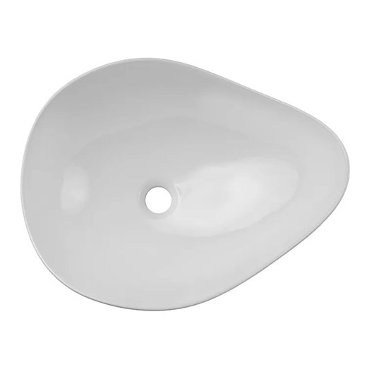 Biała umywalka ceramiczna o nieregularnym kształcie - Vitreso Elior One Size Edinos.pl