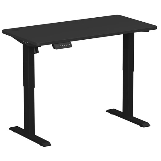Czarne regulowane biurko elektryczne 120 cm - Klever 4X ze sklepu Edinos.pl w kategorii Biurka i sekretarzyki - zdjęcie 177792322