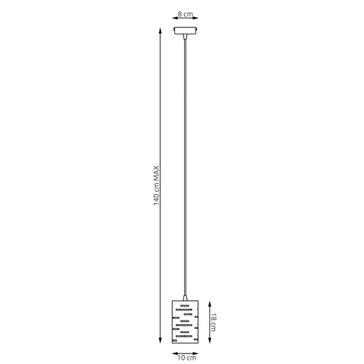 Czarna nowoczesna lampa wisząca z tubą - D145-Zubro Lumes One Size Edinos.pl