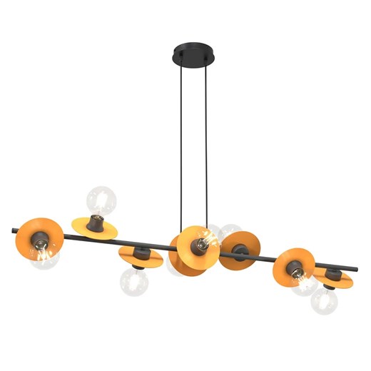 Czarno-pomarańczowa regulowana lampa wisząca - D160 H9-Z07 ze sklepu Edinos.pl w kategorii Lampy wiszące - zdjęcie 177792480