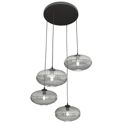Szklana lampa wisząca z grafitowymi kloszami - D175 B8-G58 ze sklepu Edinos.pl w kategorii Lampy wiszące - zdjęcie 177792581