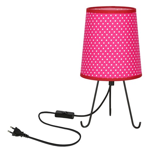 Lampa stołowa z różowo-czerwonym abażurem - D246-Fiba Candellux One Size Edinos.pl