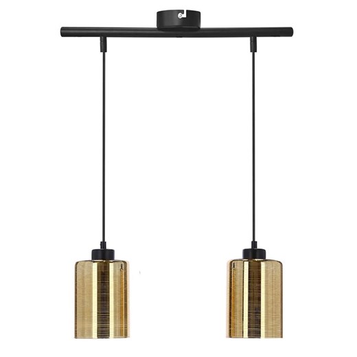 Złota szklana podwójna lampa wisząca - D265 B8-G44 ze sklepu Edinos.pl w kategorii Lampy wiszące - zdjęcie 177793082