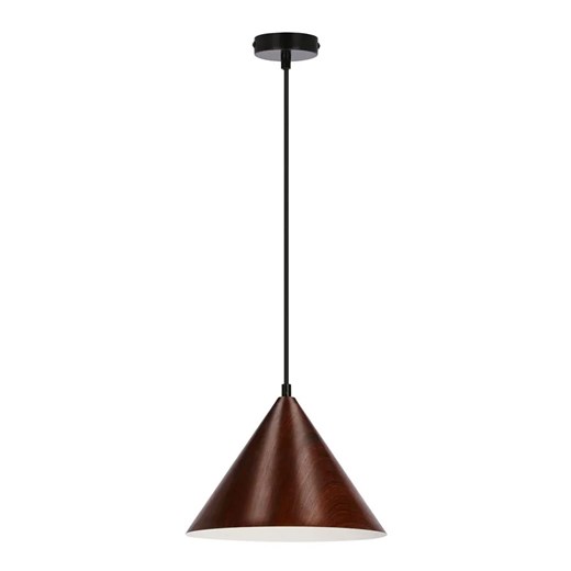 Lampa wisząca z drewnianym kloszem w kolorze orzecha M3-F53 ze sklepu Edinos.pl w kategorii Lampy wiszące - zdjęcie 177793163