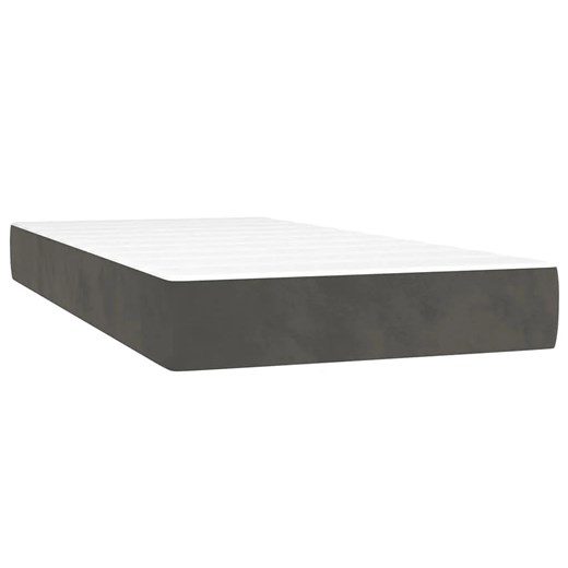 Aksamitne ciemnoszare łóżko z materacem 120x190 - Lixyl Elior One Size Edinos.pl