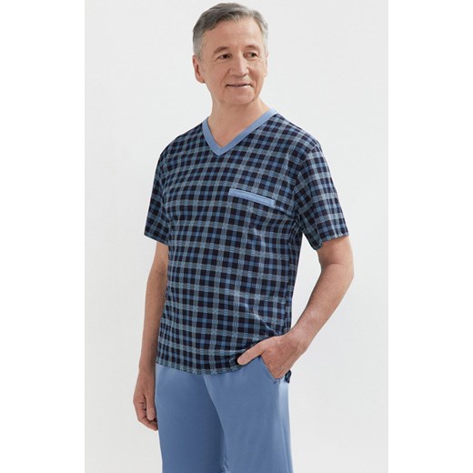 Bawełniana piżama męska Marek I 419 22, Kolor granatowo-niebieski, Rozmiar 2XL, MARTEL ze sklepu Intymna w kategorii Piżamy męskie - zdjęcie 177795731