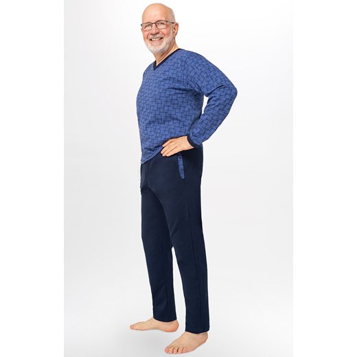 Bawełniana piżama męska Roman III 402 10, Kolor niebiesko-granatowy, Rozmiar M, MARTEL ze sklepu Intymna w kategorii Piżamy męskie - zdjęcie 177795740