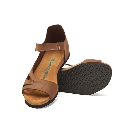 Comfortfusse Skórzane sandały w kolorze jasnobrązowym Comfortfusse 41 promocyjna cena Limango Polska