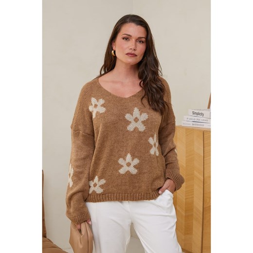 Curvy Lady Sweter w kolorze jasnobrązowym ze sklepu Limango Polska w kategorii Swetry damskie - zdjęcie 177799121