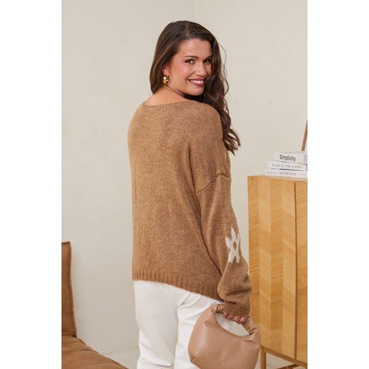 Curvy Lady Sweter w kolorze jasnobrązowym Curvy Lady 40/42 wyprzedaż Limango Polska