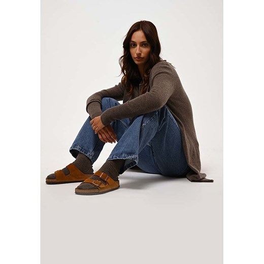 AUTHENTIC CASHMERE Kaszmirowy kardigan "Chésery" w kolorze khaki M okazja Limango Polska