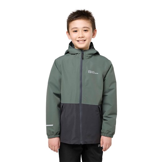 Jack Wolfskin Kurtka zimowa &quot;Snowy Days&quot; w kolorze zielono-czarnym ze sklepu Limango Polska w kategorii Kurtki chłopięce - zdjęcie 177802942