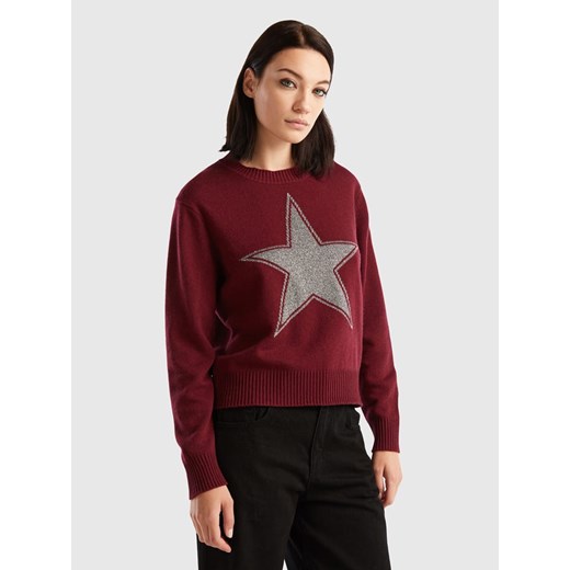 Benetton Sweter w kolorze bordowo-szarym ze sklepu Limango Polska w kategorii Swetry damskie - zdjęcie 177804180