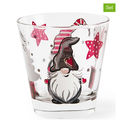 Trendy Kitchen by EXCÉLSA Szklanki (6 szt.) &quot;Gnomo&quot; w kolorze czerwono-brązowym - 250 ml ze sklepu Limango Polska w kategorii Naczynia - zdjęcie 177805730
