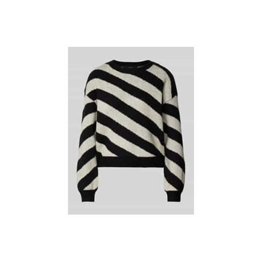 Sweter z dzianiny ze wzorem w ukośne paski model ‘LARA’ ze sklepu Peek&Cloppenburg  w kategorii Swetry damskie - zdjęcie 177806492